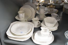 A 20th-century Shelley fine bone china part dinner service, to feature delicate petal-formed