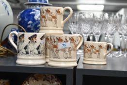A collection of Emma Bridgewater pottery 'Jack Russell' all over mugs, to feature one half pint exa