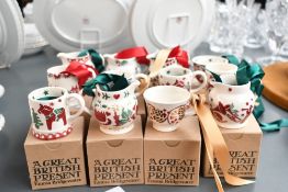 Twelve Emma Bridgewater pottery miniature Christmas decorations, to feature Holly Wreath, Joy, Wint