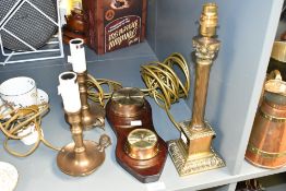 A small selection of late 20th-century brassware, to feature two Laura Ashley Home brass chamber