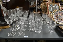 A suite of late 20th-century Irish Jerpoint Glass Studio hand blown glasses, to feature white