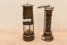 A late 19th to early 20th-century E.Thomas and Williams Limited brass Cambrian miners lamp, No.