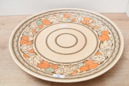A large early 20th-century Charlotte Rhead for Crown Ducal 'Oranges' charger, featuring decorative