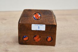 A mid to late 20th-century Alfred Klitgaard-style wooden table lighter, of soft sarcophaguses