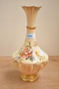 A late 19th to early 20th-century Royal Worcester blush ivory porcelain vase, featuring hand painted