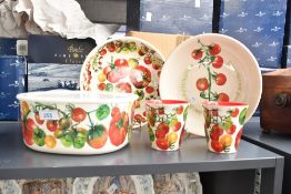 A quantity of Emma Bridgewater Tomatoe ware, to feature a pottery 'Vegetable Garden' dish and 'toma