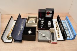 A large collection of fashion wristwatches, including Avia and Seksy