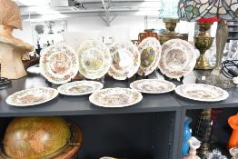Ten contemporary Royal Doulton ceramic 'Brambly Hedge' Year plates, featuring a selection of kitchen