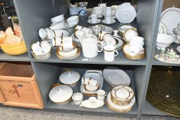 A large selection of 20th-century German Rosenthal 'Ascot' porcelain ware, featuring a thick gilt
