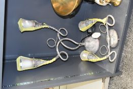 A pair of late 20th-century Contessa Furnishings Limited two-light lights, to feature a table lamp