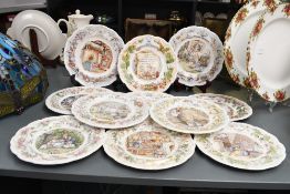 Eleven contemporary Royal Doulton ceramic 'Brambly Hedge' plates, featuring different stories with