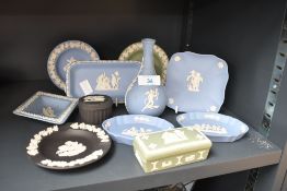 A small selection of 20th-century Wedgwood Jasperware, to feature blue, light green and black