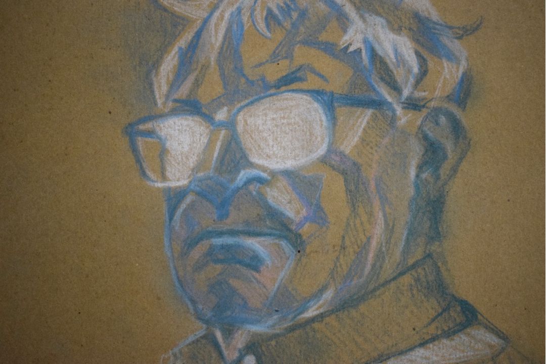 *Local Interest* Tom Dearden (British 1942-2020) Pastel on board, Self portrait as an elderly man in - Image 3 of 5