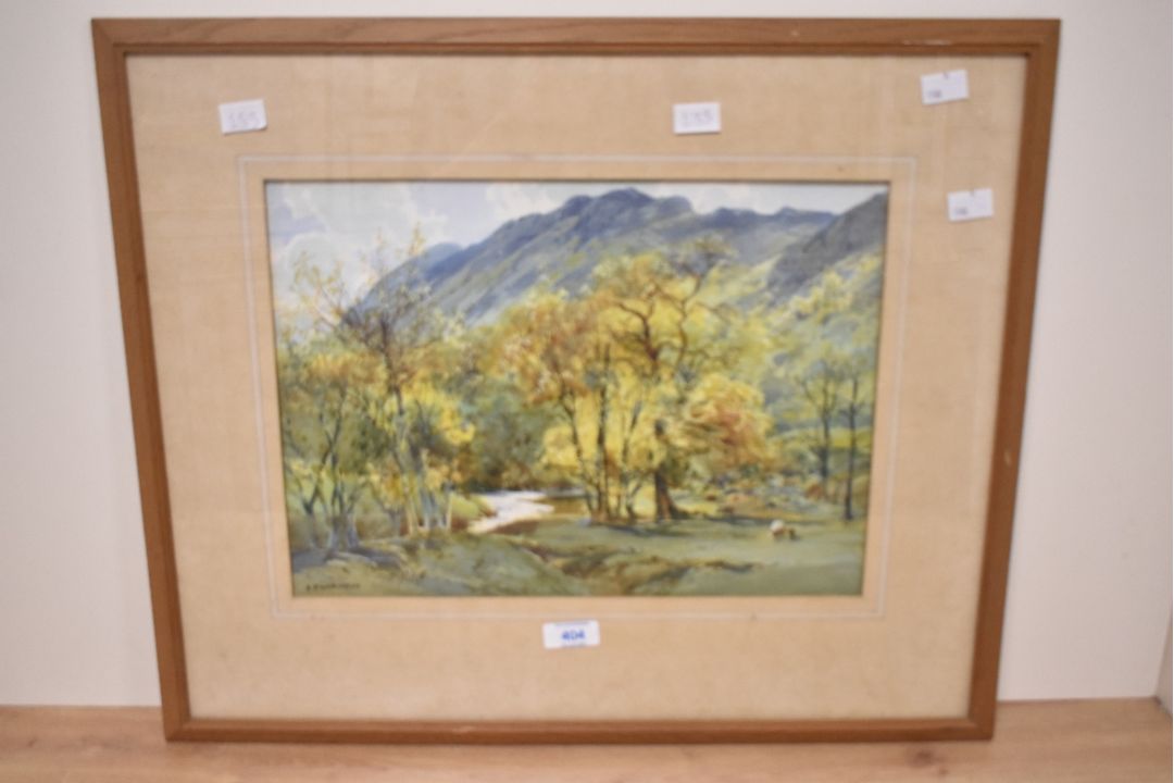 *Local Interest* Henry Robinson Wilkinson (British 1884 - 1975) Watercolour, a late summer Lake - Image 2 of 3