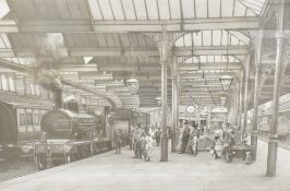 *Local Interest* John S Gibb (British 20th Century) Lithograph 'Carnforth Station', a