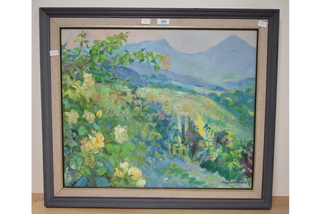 *Local Interest* Peggy Weston (British 20th Century) Oil on canvas, a vibrant Lake District - Image 2 of 5
