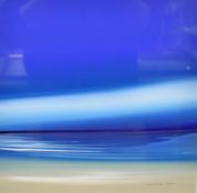 Jonathan Shaw (British Contemporary) Acrylic on board, a coastal scene with sweeping sky, signed