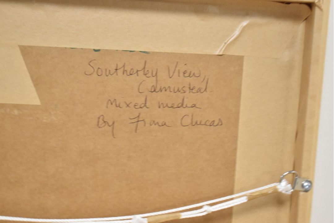*Local Interest* Fiona Clucas (British Contemporary) Mixed media on paper 'Southerley View, - Image 4 of 4