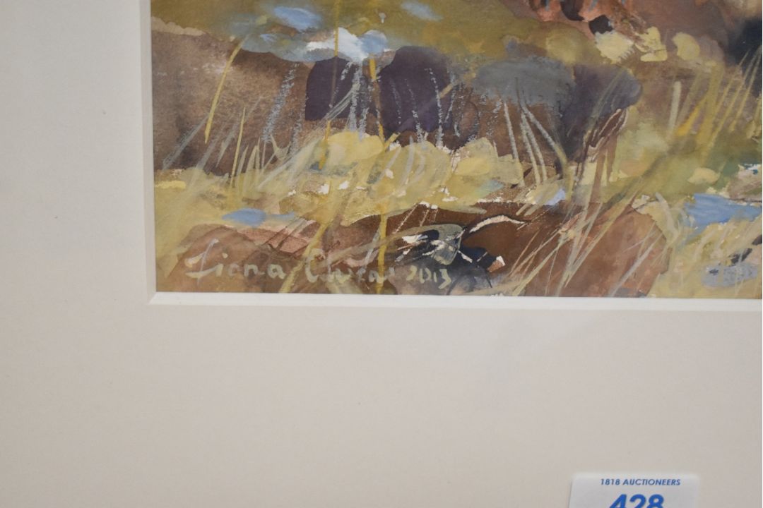 *Local Interest* Fiona Clucas (British Contemporary) Mixed media on paper 'Southerley View, - Image 3 of 4