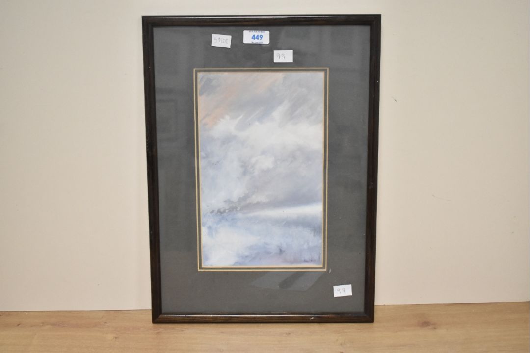 *Local Interest* George Kosinski (British b.1952) Watercolour, an abstract study of the sky in - Image 2 of 3