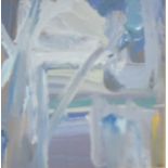 Sarah Bradford (British b1943) oil on paper 'Early Morning St Ives' abstract composition, initialled