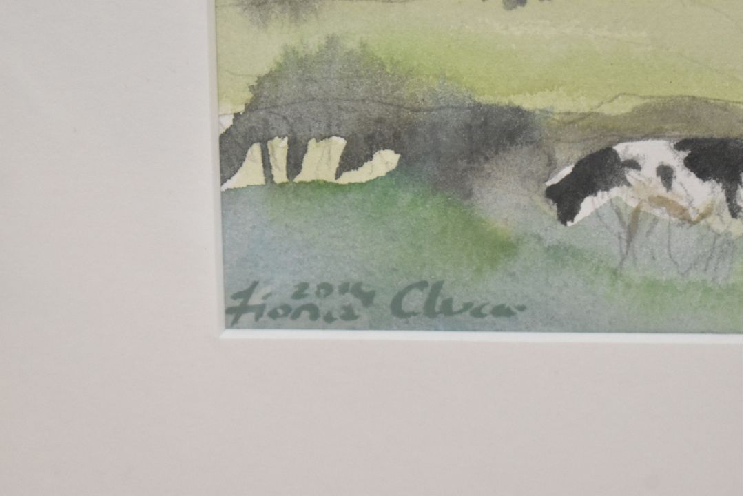 *Local Interest* Fiona Clucas (British Contemporary) Gouache 'Lythe Valley Mist', an abstract - Image 3 of 4