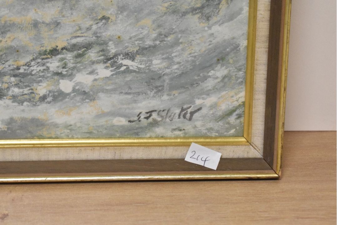 John Falconer Slater (British 1857-1937) watercolour and gouache, study of stormy seas, signed lower - Image 3 of 3