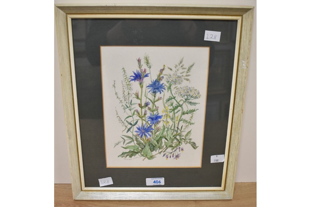 *Local Interest* Patience Arnold (British 1901-1992) Watercolour, a botanical study depicting - Image 2 of 3