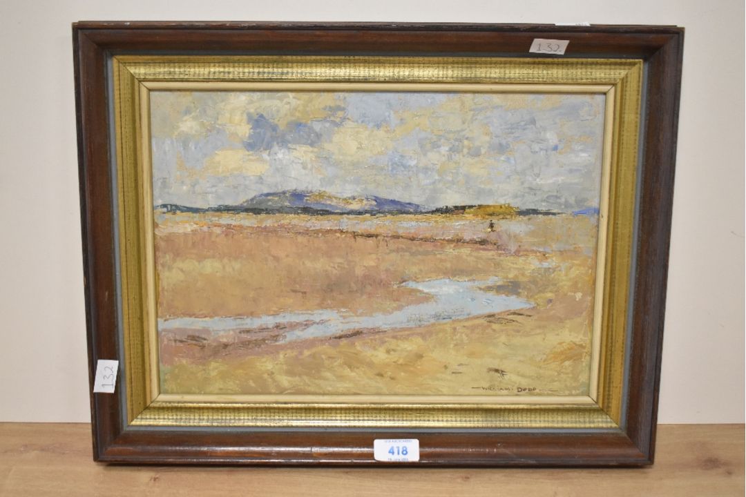 *Local Interest* William Dodd (British 1908 - 1981) Oil on board, a coastal landscape study, - Image 1 of 4