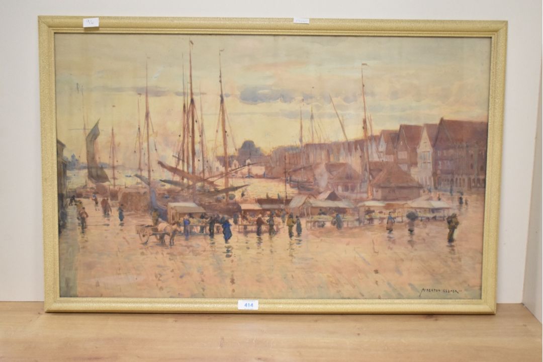 *Local Interest* Alfred Heaton Cooper (1864-1929) Watercolour 'Bergen', a Norwegian landscape - Image 2 of 4
