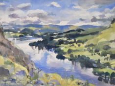 *Local Interest* Fiona Clucas (British Contemporary) Mixed media on paper 'View Over Ullswater',