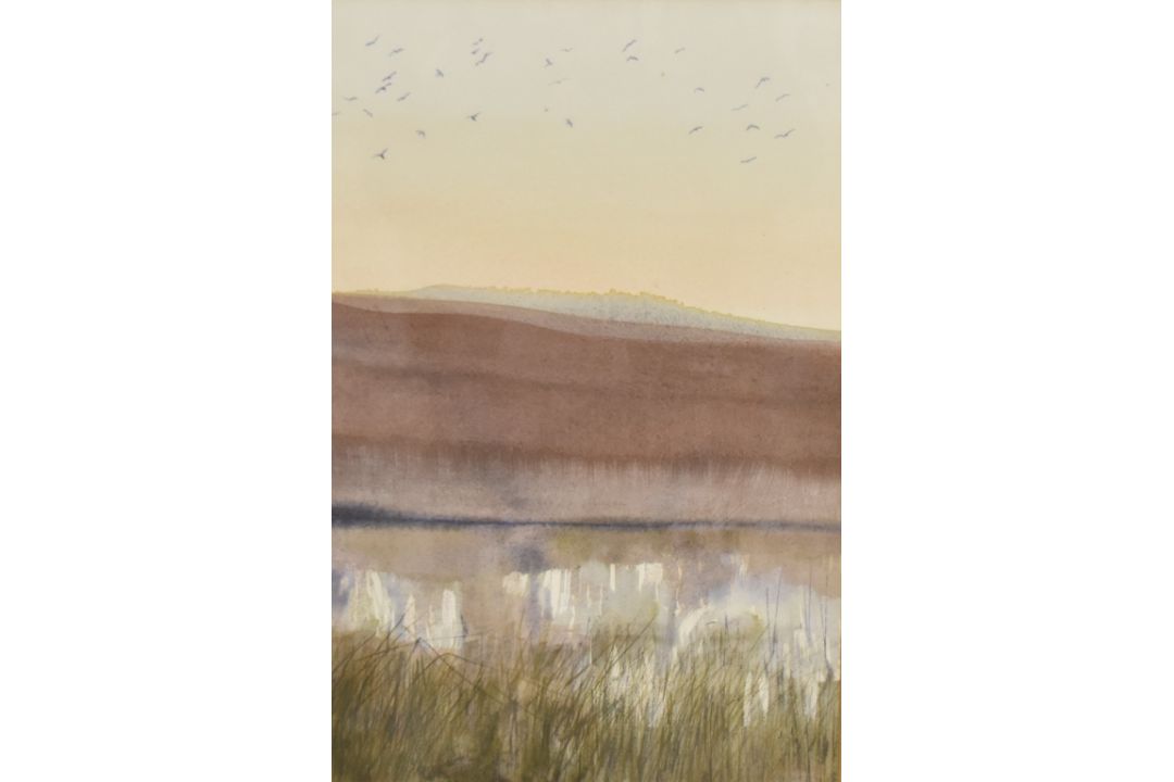 John Wood? (British 20th Century) Watercolour, an estuary scene, signed indistinctly and dated ( - Image 1 of 4