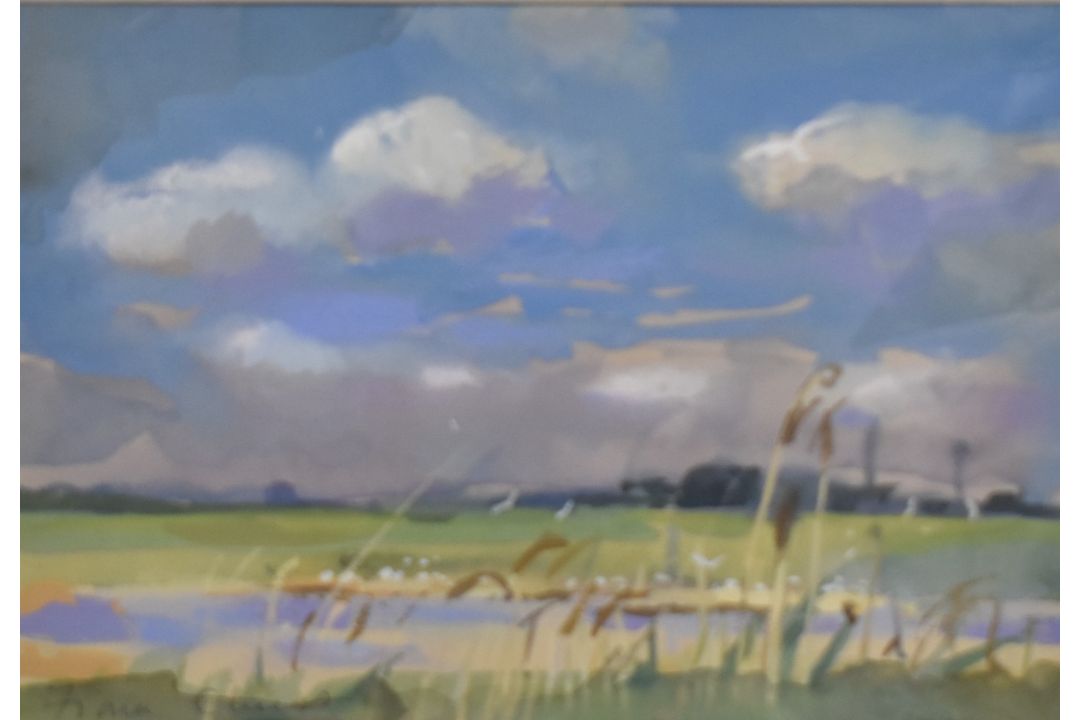 *Local Interest* Fiona Clucas (British Contemporary) Mixed media on paper 'Hot Summers Day - Image 1 of 4