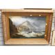 A 19th Century oil on canvas, a coastal scene depicting fishing boats on rough seas, believed to - Image 2 of 6