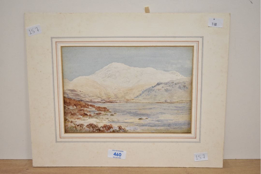 *Local Interest* Cuthbert Rigby (British 1850-1935) Watercolour 'Burnmoor Tarn and Scafell', a - Image 2 of 3