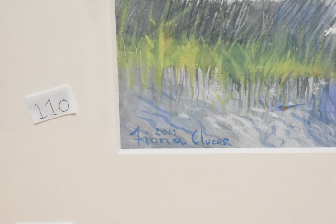 *Local Interest* Fiona Clucas (British Contemporary) Mixed media on paper 'Summer Loch with - Image 4 of 5