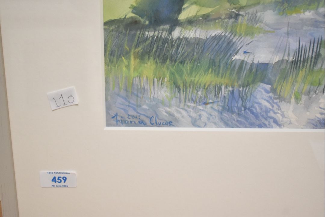 *Local Interest* Fiona Clucas (British Contemporary) Mixed media on paper 'Summer Loch with - Image 2 of 5