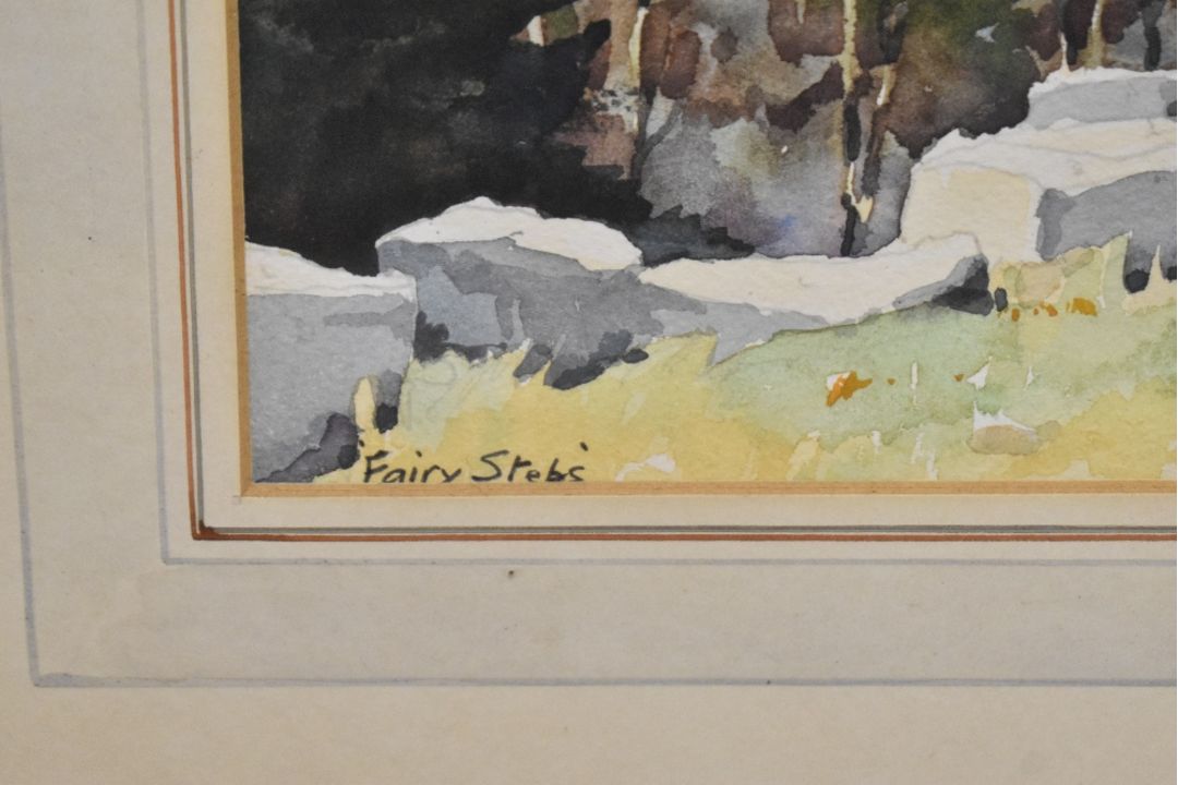 Walter Taylor (British 20th Century) Watercolour 'Fairy Steps', an autumnal landscape study, - Image 4 of 4