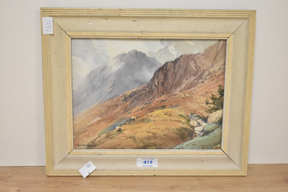 *Local Interest* Henry Robinson Wilkinson (British 1884 - 1975) Watercolour, a mountain study, - Image 2 of 3