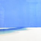 A 20th Century lithograph, a vibrant impressionistic coastal scene, within card mount and flat