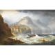 A 19th Century oil on canvas, a coastal scene depicting fishing boats on rough seas, believed to - Image 1 of 6