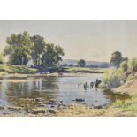 *local interest* Reginald Aspinwall (British 1858-1921) watercolour 'An Autumn Afternoon on The