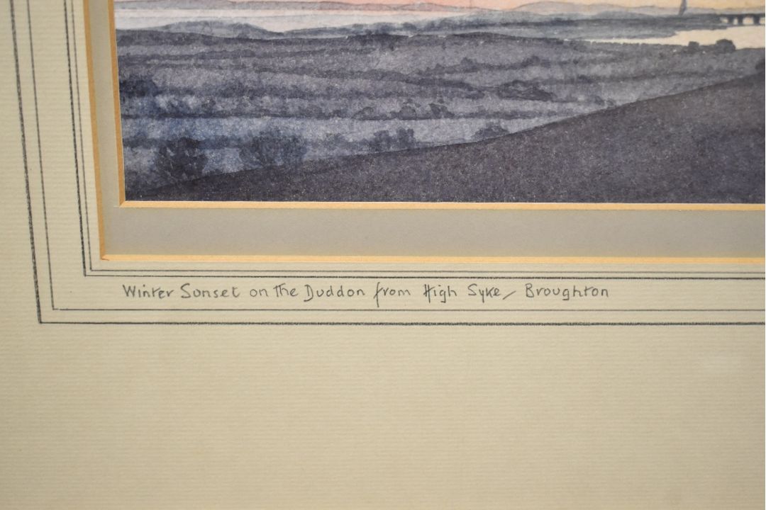 *Local Interest* T Leslie Hawkes (20th Century) Watercolour 'Winter Sunset on The Duddon from High - Image 4 of 4