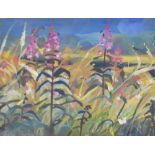 *Local Interest* Fiona Clucas (British Contemporary) Mixed Media 'Levens Moss, Summer', a meadow
