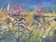 *Local Interest* Fiona Clucas (British Contemporary) Mixed Media 'Levens Moss, Summer', a meadow
