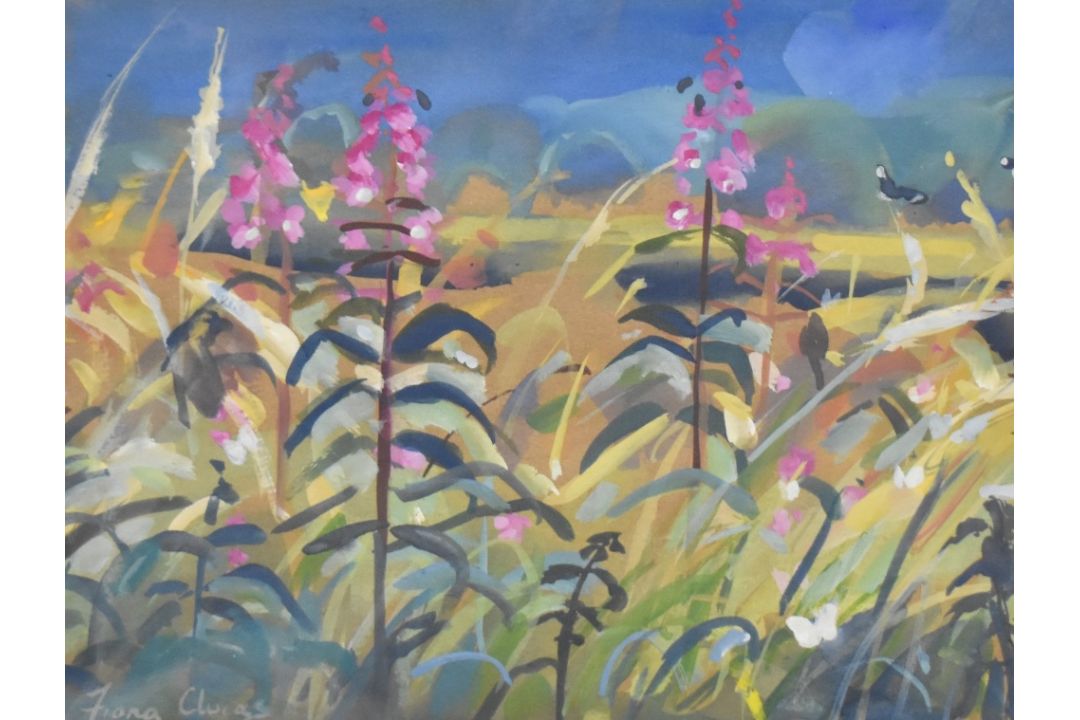 *Local Interest* Fiona Clucas (British Contemporary) Mixed Media 'Levens Moss, Summer', a meadow - Image 1 of 4