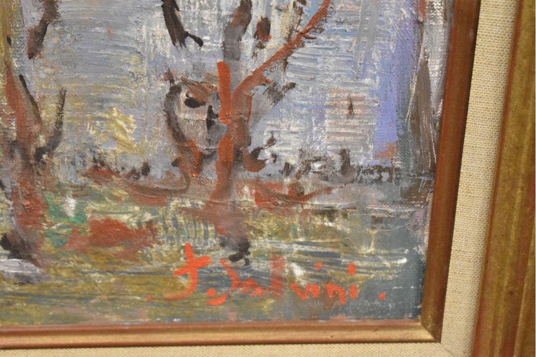 F Salvini (French 20th Century) Oil on Canvas 'Piana Corsica', an impressionistic village study, - Image 3 of 4