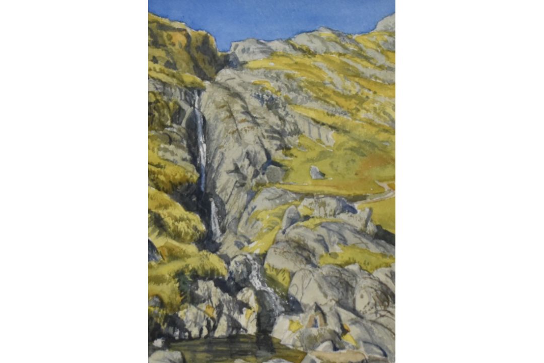 *Local Interest* Jill M Aldersley (British 1943-2007) Watercolour 'Cam Spout, Eskdale', a Lake - Image 1 of 2