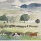 *Local Interest* Fiona Clucas (British Contemporary) Gouache 'Lythe Valley Mist', an abstract - Image 1 of 4