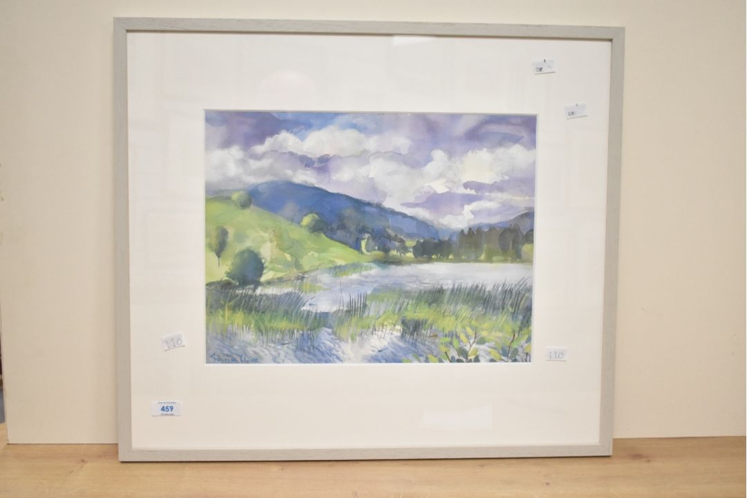 *Local Interest* Fiona Clucas (British Contemporary) Mixed media on paper 'Summer Loch with - Image 3 of 5